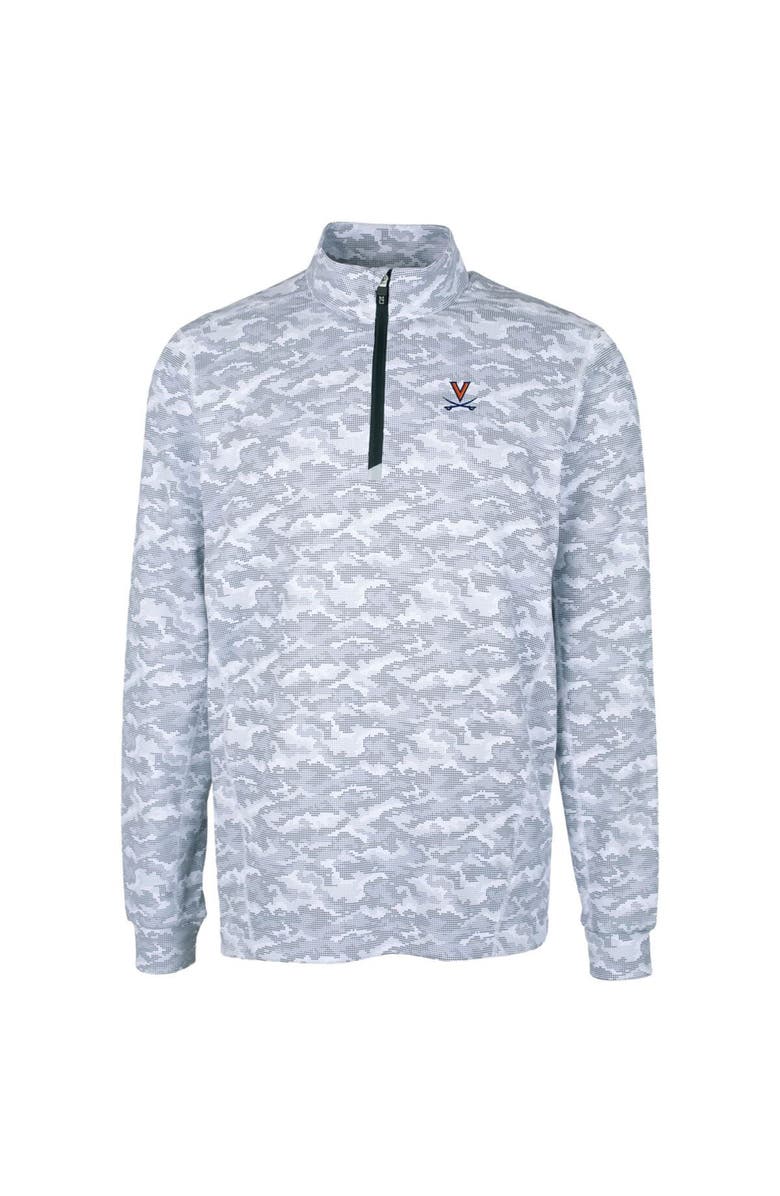 Cutter & Buck Men's Cutter & Buck Charcoal Virginia Cavaliers Big & Tall Traverse Camo Print Stretch Quarter-Zip Pullover Top, Alternate, color, 