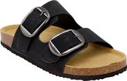 Seven7 <p>Griffin Faux Leather Double Strap Slide Sandal (Women)</p>