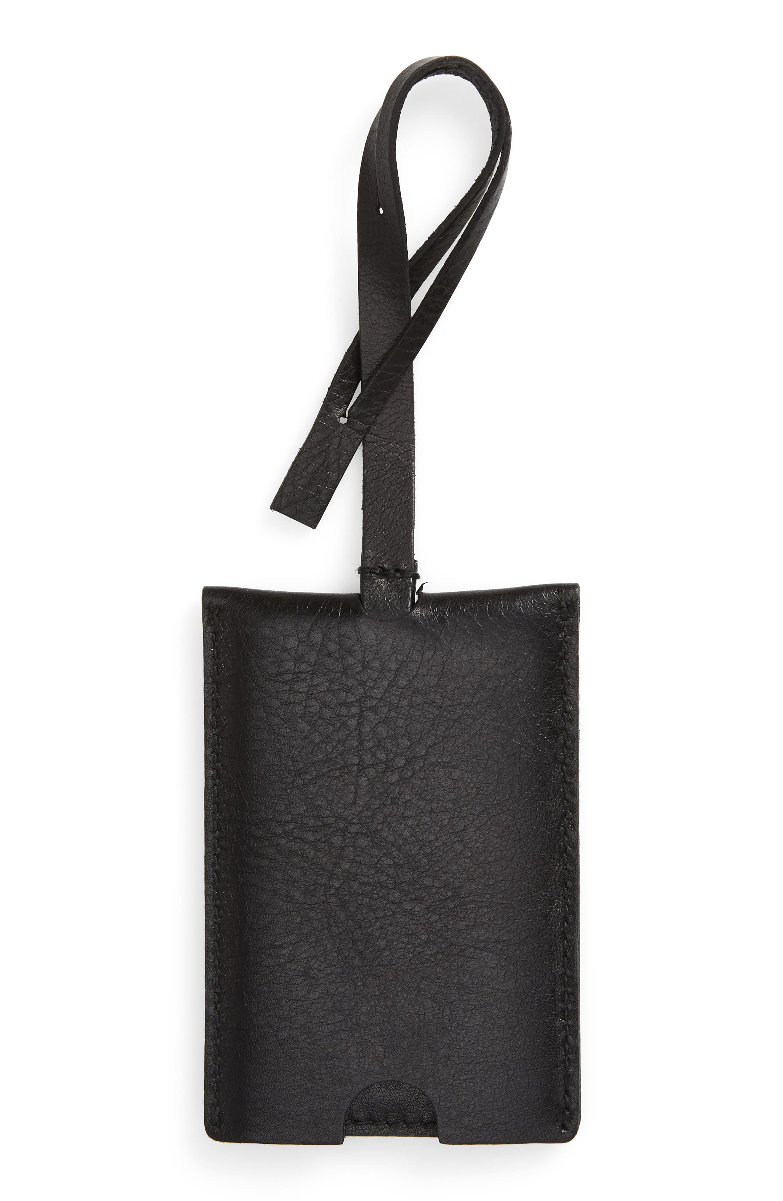 Madewell The Leather Luggage Tag, Main, color, 