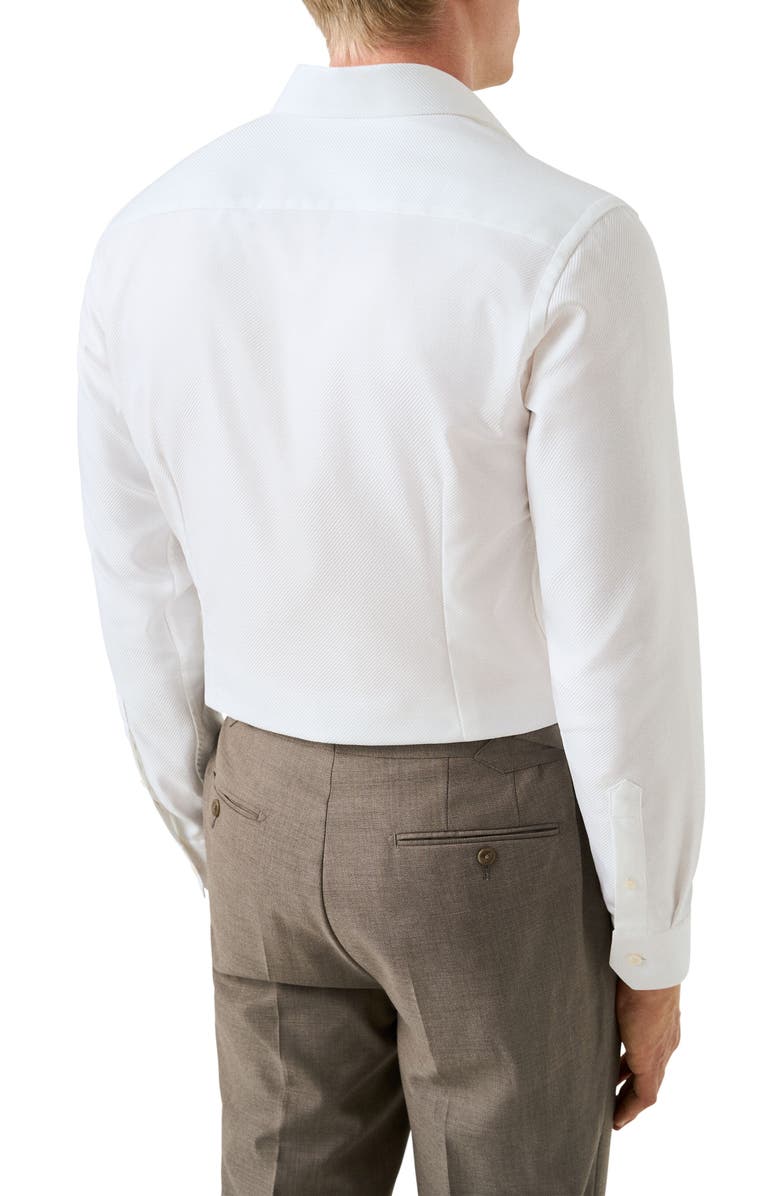 Eton Slim Fit Textured Stripe Cotton Dress Shirt, Alternate, color, White