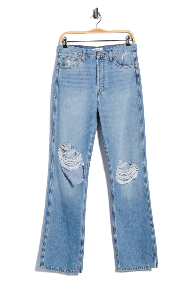 90s High Rise Distressed Loose Fit Jeans, Alternate, color, BREAKER BLUE