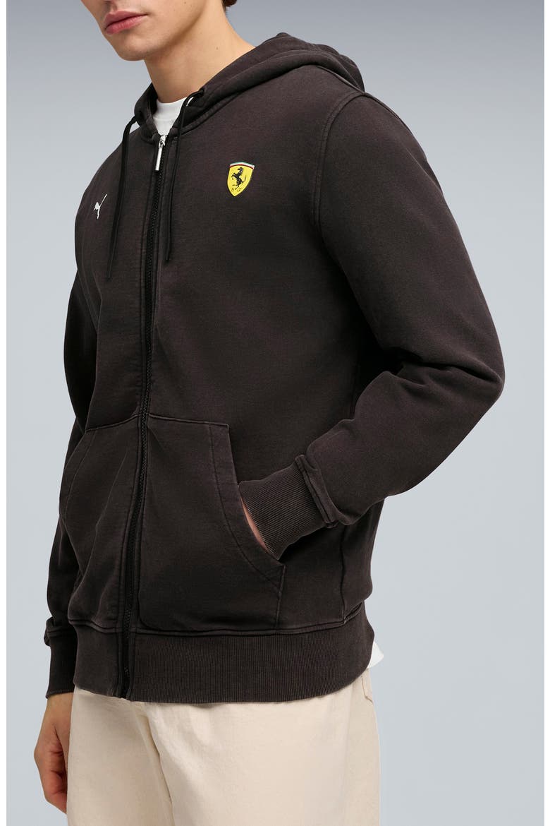 Scuderia Ferrari Sportswear Logo Zip Hoodie, Main, color, PUMA BLACK