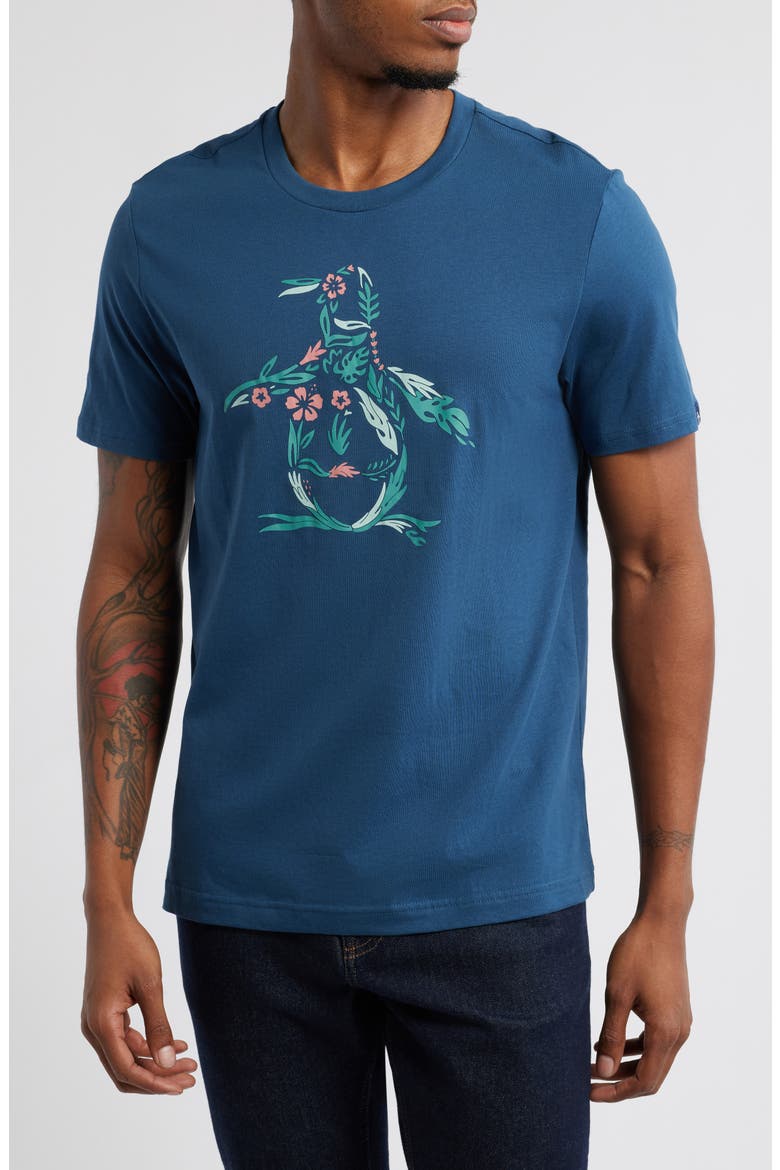 Floral Pete Organic Cotton Graphic T-Shirt, Main, color, BLUE WING TEAL