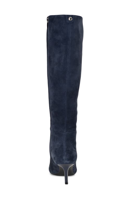 Nine West Kimdee 9x9 Pointed Toe Knee High Boot In Blue