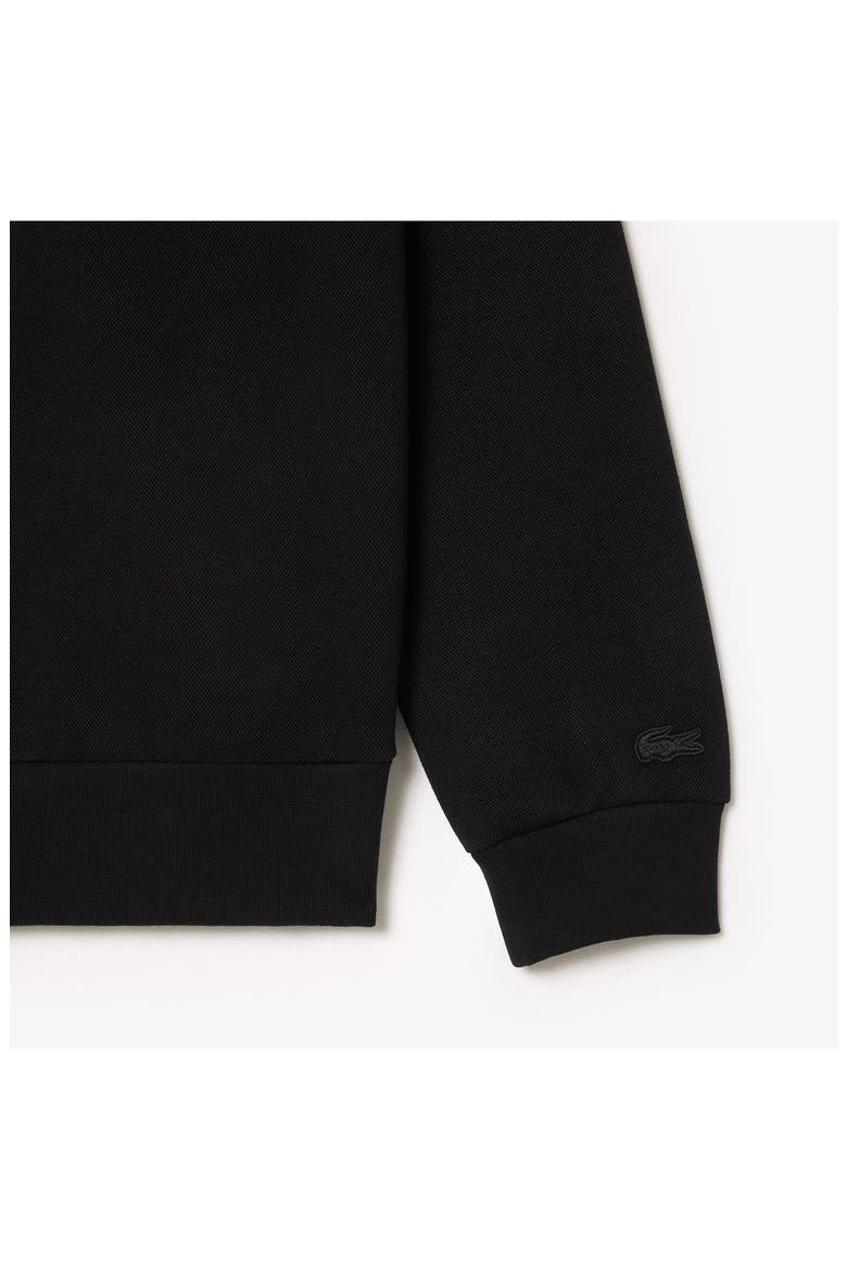 Double Face Cotton Blend Piqué Sweatshirt, Alternate, color, BLACK