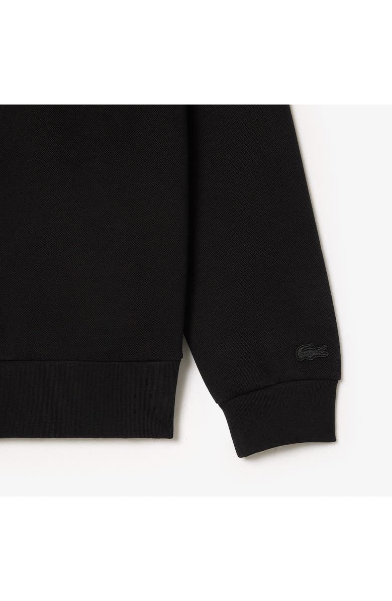 Lacoste Double Face Cotton Blend Piqué Sweatshirt, Alternate, color, Black