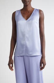 ST. JOHN Liquid Satin V-Neck Tank