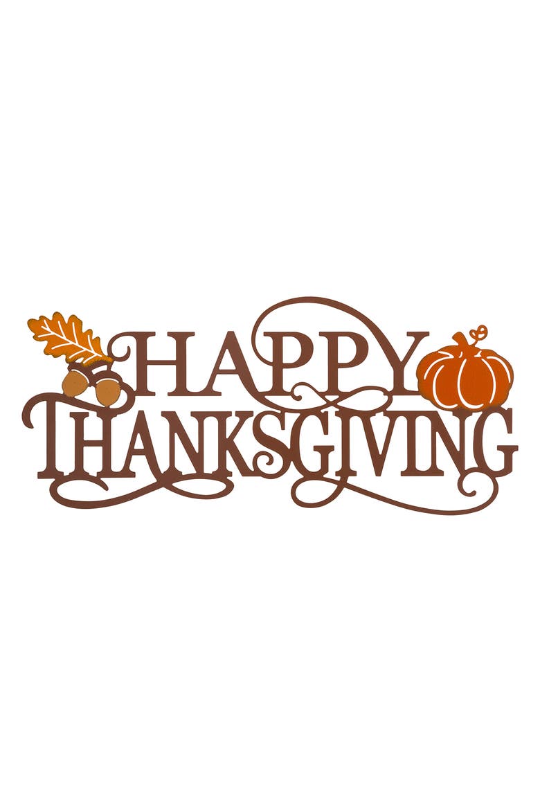 Metal HAPPY THANKSGIVING HAPPY FALL Wall Decor, Main, color, Orange