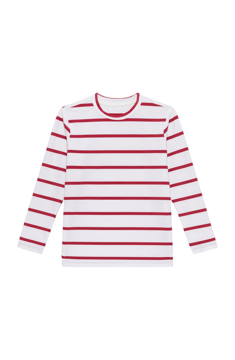 Courtside Kids Girls Long Sleeve Practice Tee, Main, color, Red Stripe