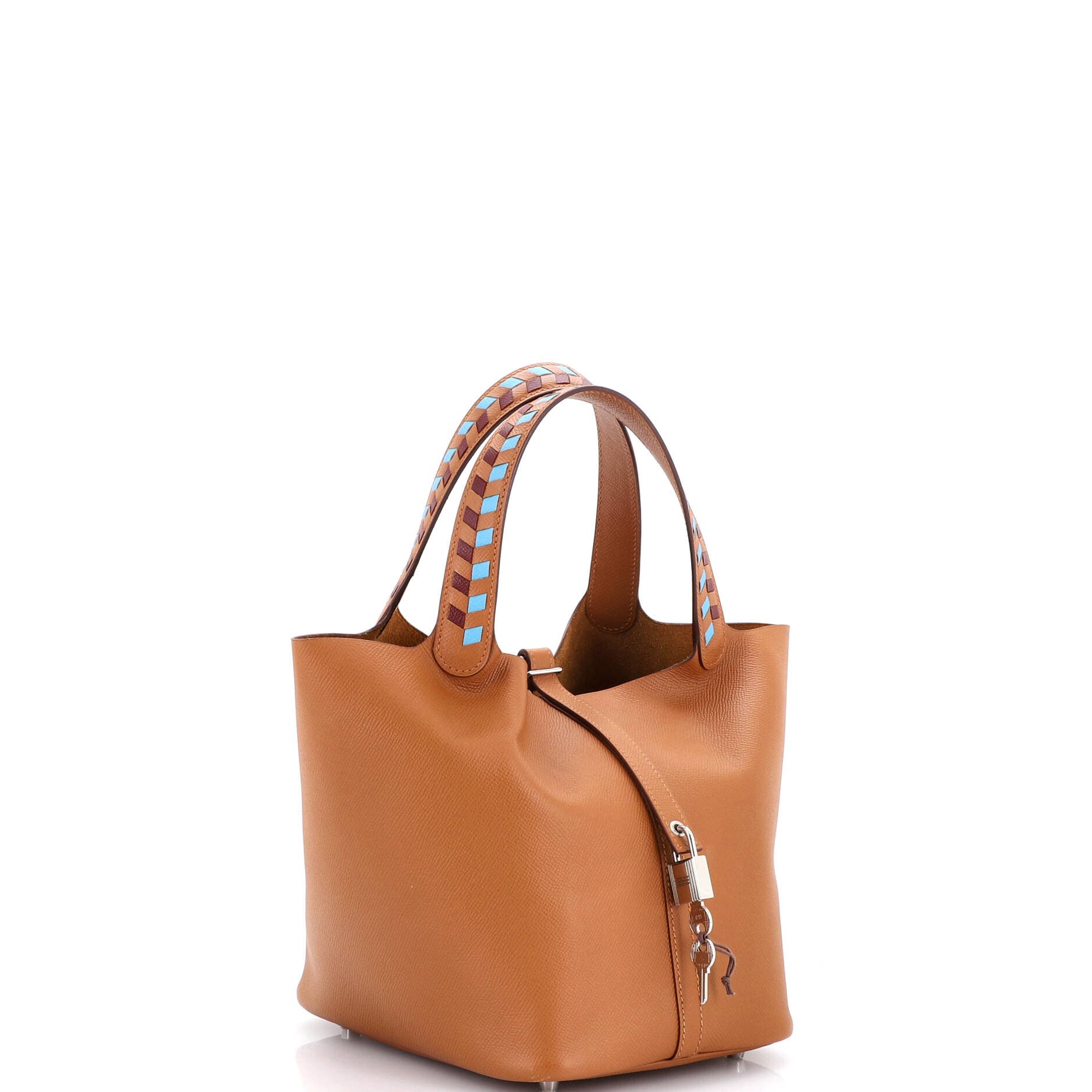 Picotin Lock Bag Tressage Epsom MM, Alternate, color, Brown