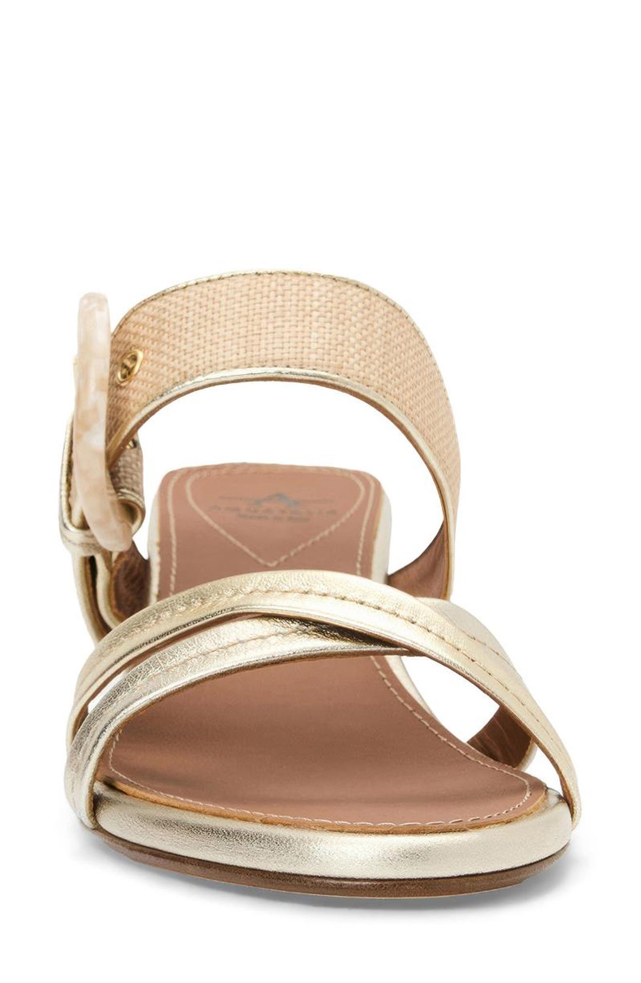 Aquatalia Bambi Weatherproof Slide Sandal, Alternate, color, Champagne Multi