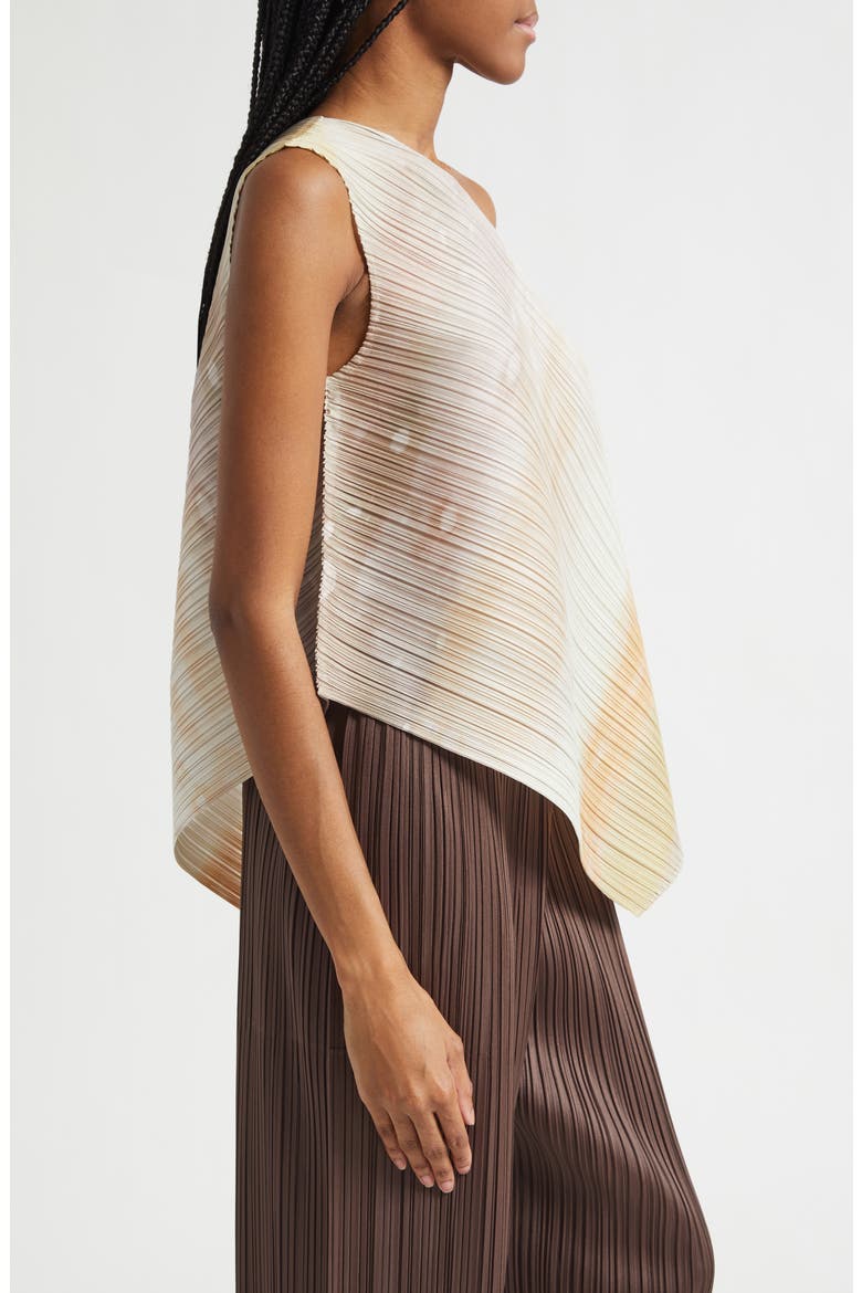 Sea Bubble Pleated One-Shoulder Top, Alternate, color, GREIGE