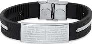 STEELTIME Men's Lord's Prayer Rubber & Stainless Steel Bracelet