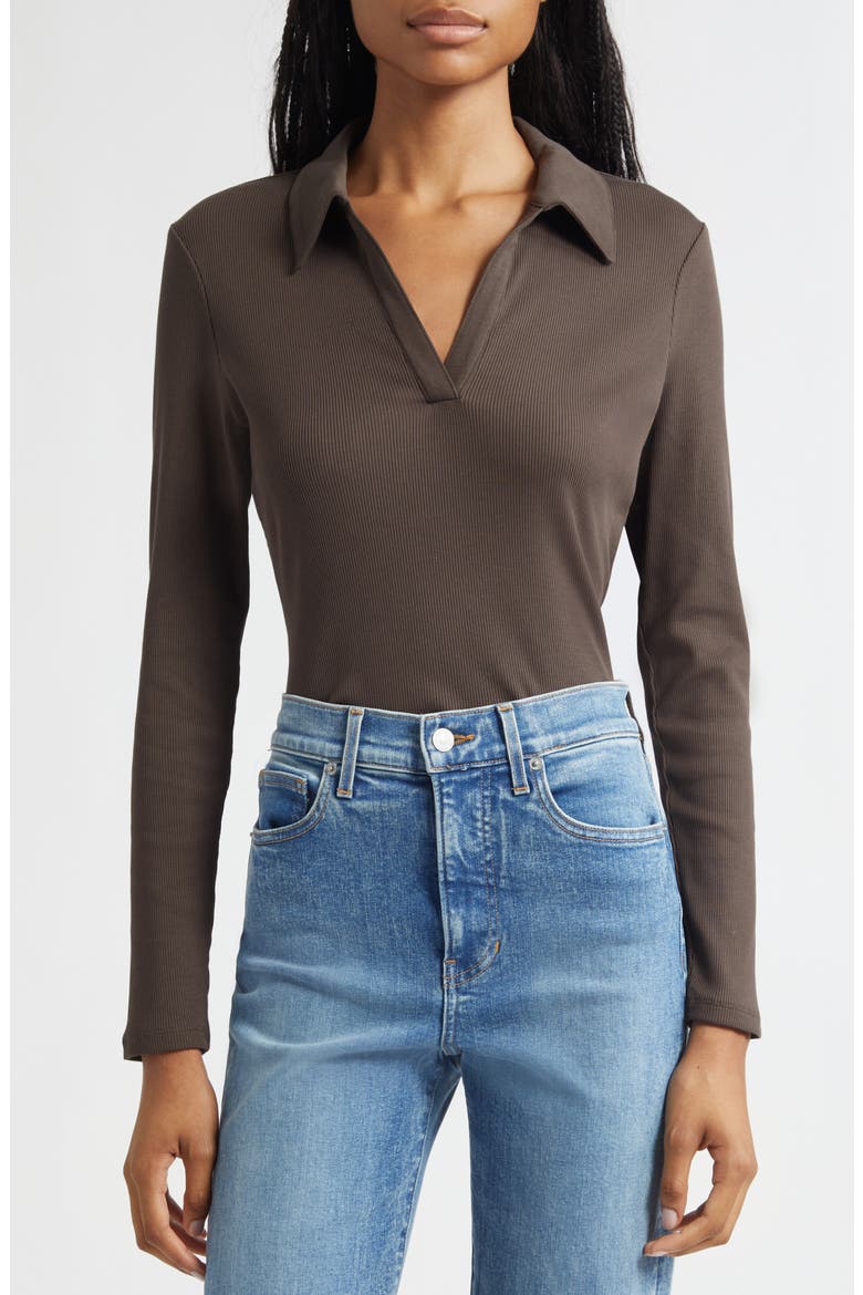 Kearney Rib Stretch Pima Cotton Polo, Alternate, color, DARK UMBER
