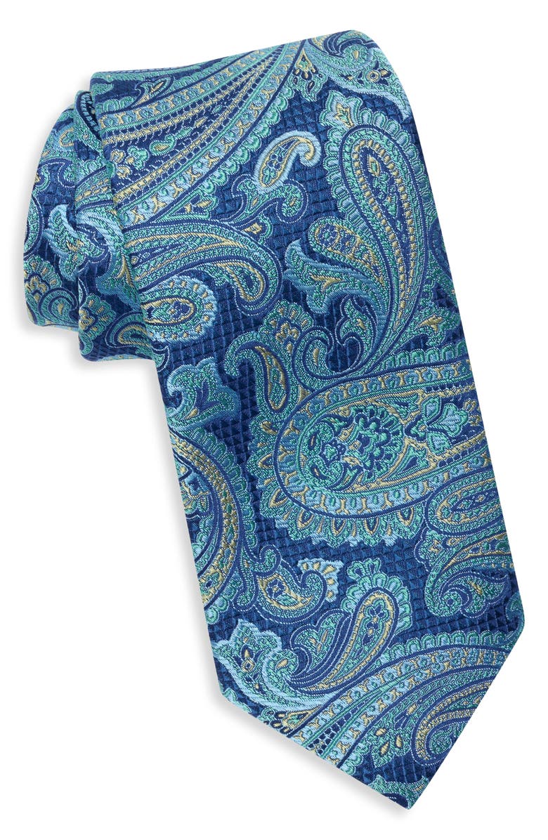 Ted Baker London Weymouth Paisley Silk Blend Tie, Main, color, Teal