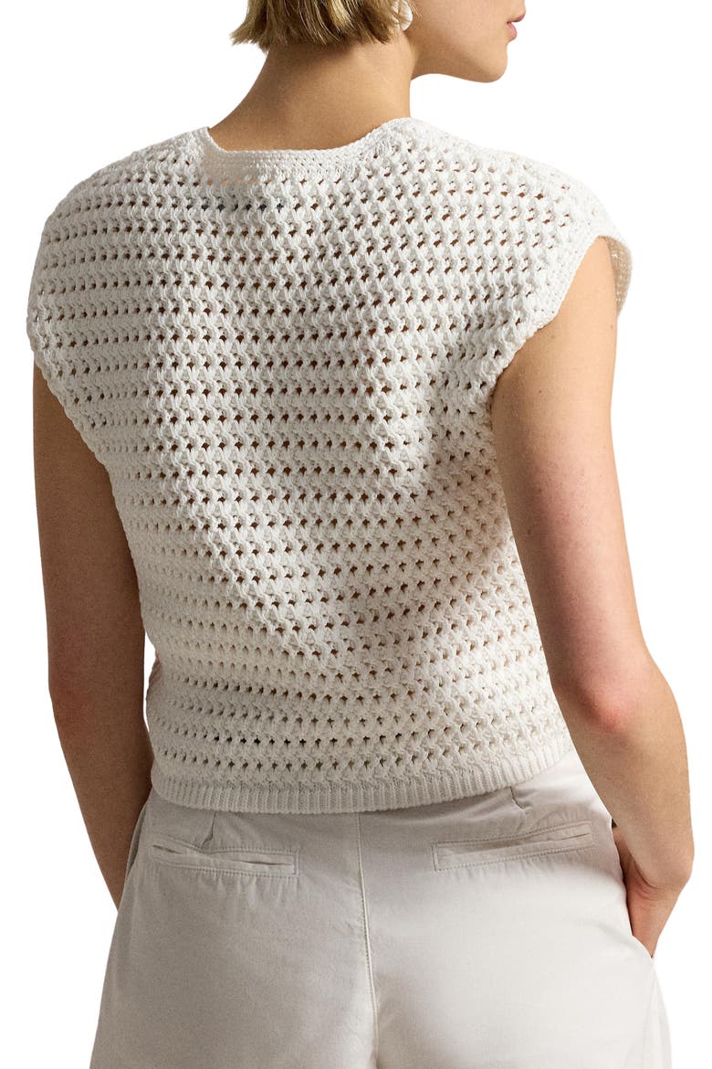 Big Pony Cotton Sweater Vest, Alternate, color, WHITE