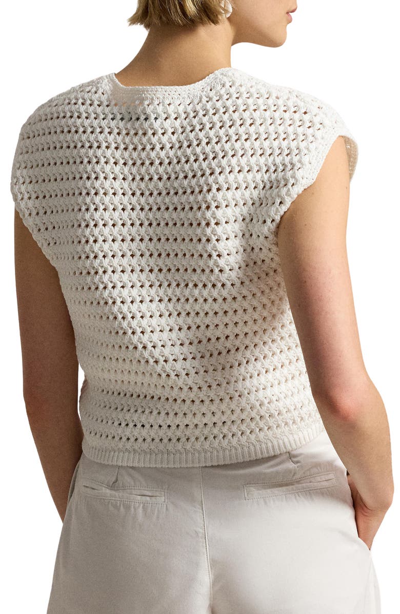 Polo Ralph Lauren Big Pony Cotton Sweater Vest, Alternate, color, White