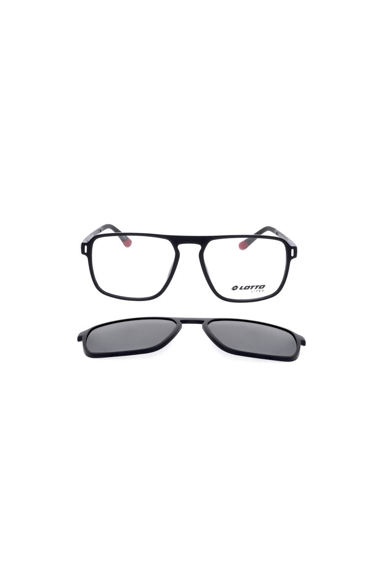 54mm Rectangular Optical Glasses, Main, color, MATT BLACK RED