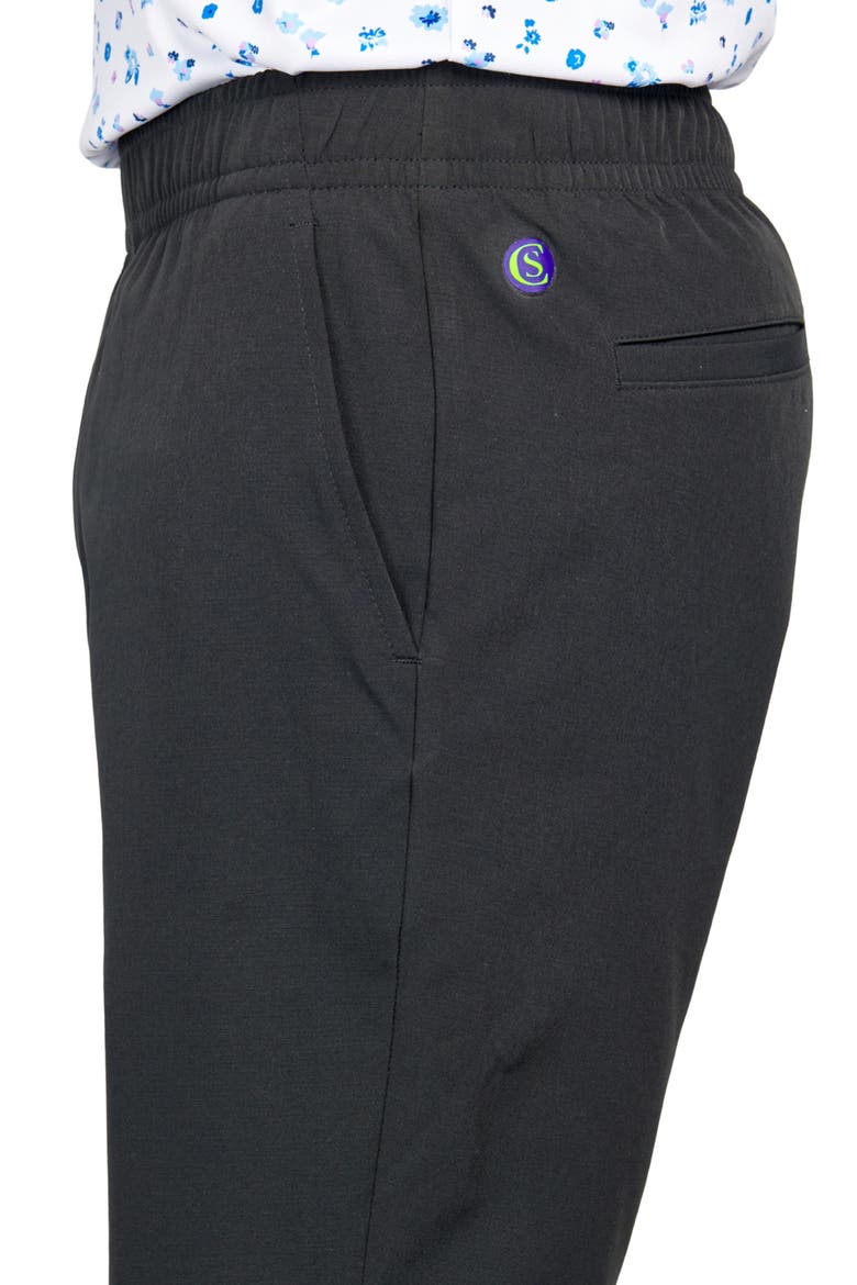 Regular Fit Solid Recycled Performance Drawstring Golf Shorts, Alternate, color, BLACK