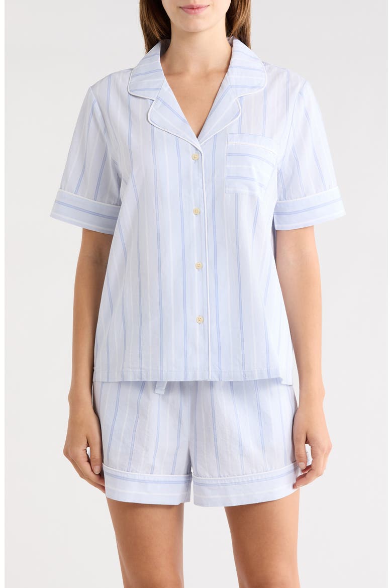 Classic Short Cotton Pajamas, Main, color, BLUE PARKER STRIPE