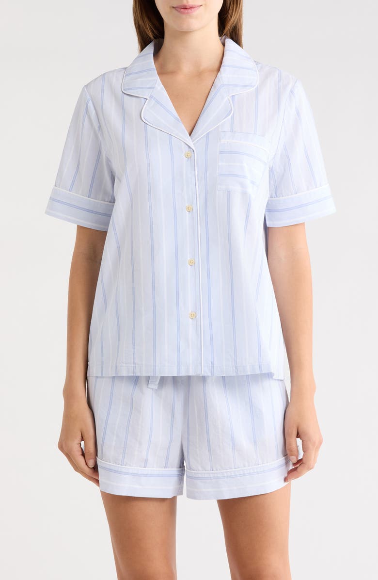 Nordstrom Classic Short Cotton Pajamas, Main, color, Blue Parker Stripe