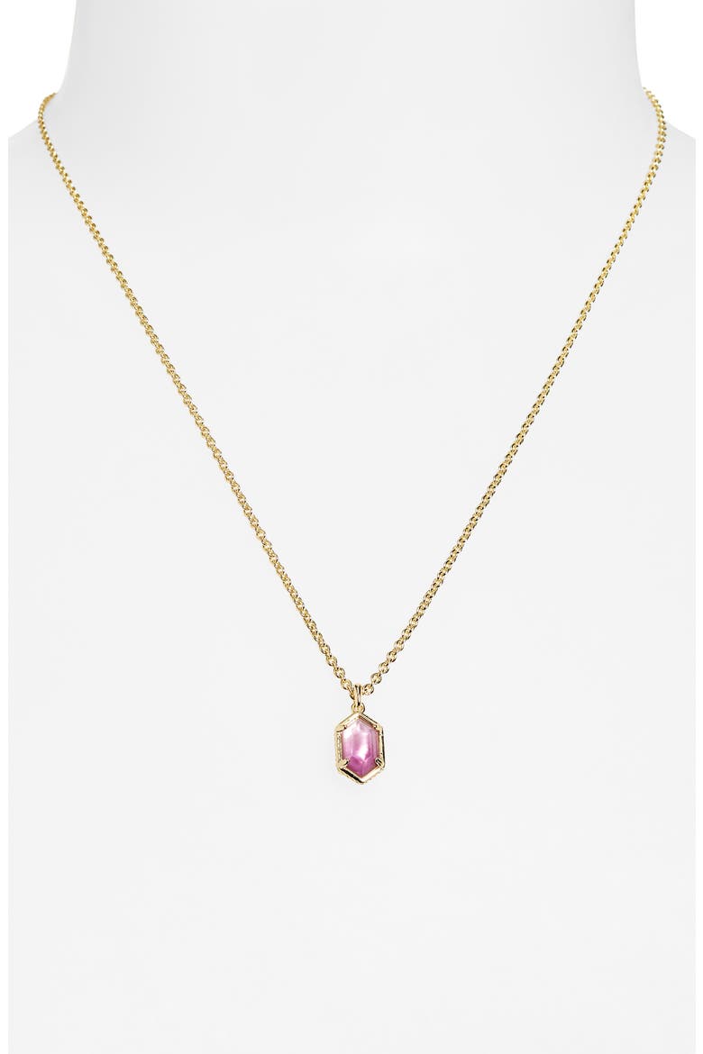 Hallie Short Pendant Chain Necklace, Alternate, color, GOLD PURPLE WATERCOLOR