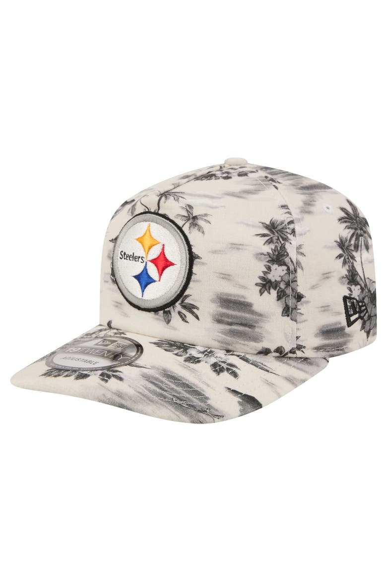 Men's New Era White Pittsburgh Steelers Tropics 19TWENTY Adjustable Hat, Main, color, White
