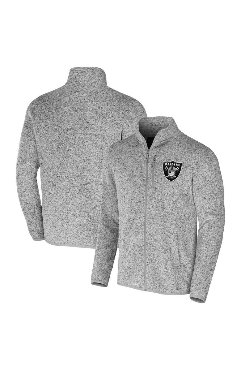 NFL X DARIUS RUCKER Men's NFL x Darius Rucker Collection by Fanatics Heather Gray Las Vegas Raiders Fleece Full-Zip Jacket, Main, color, 