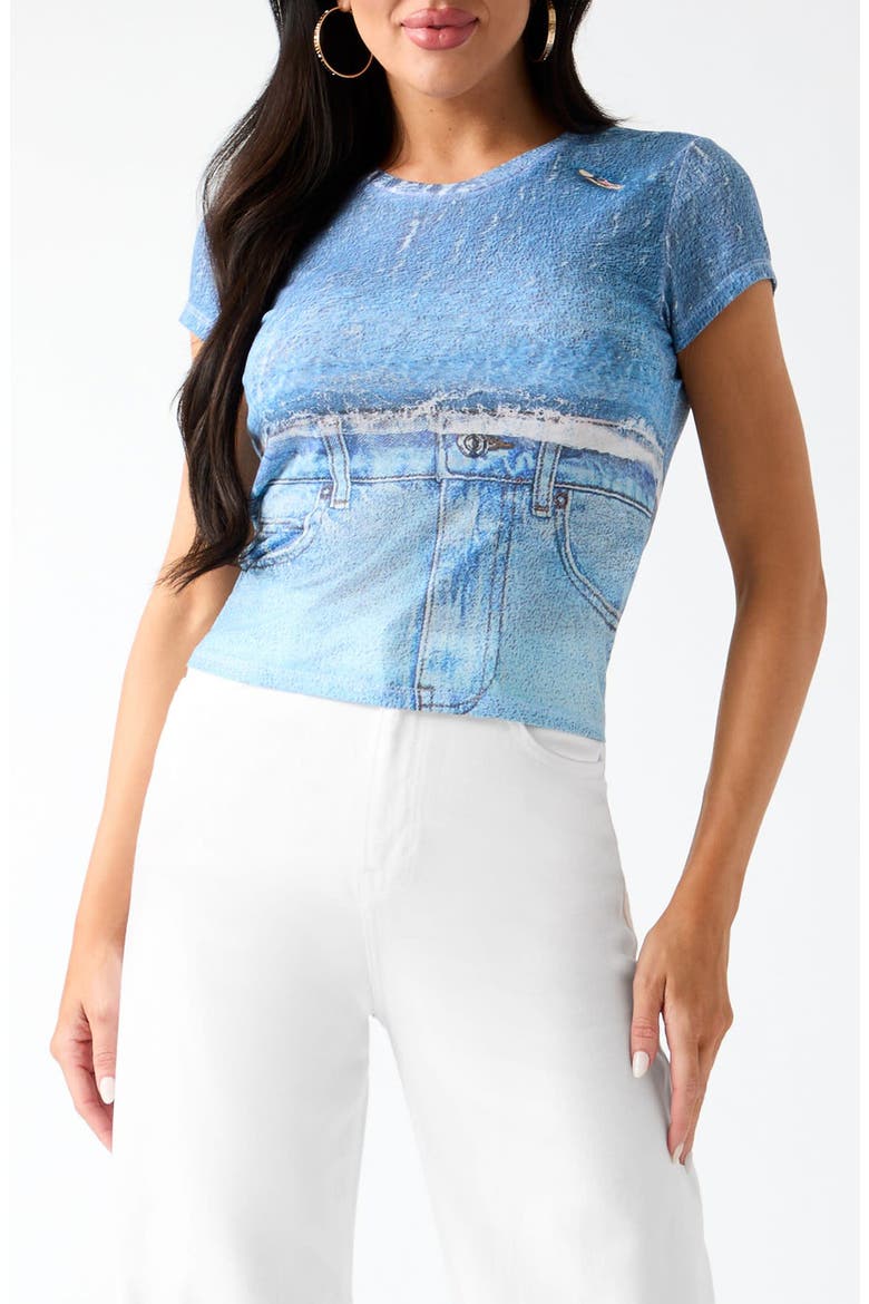 Denim Graphic T-Shirt, Main, color, BLUE MULTI