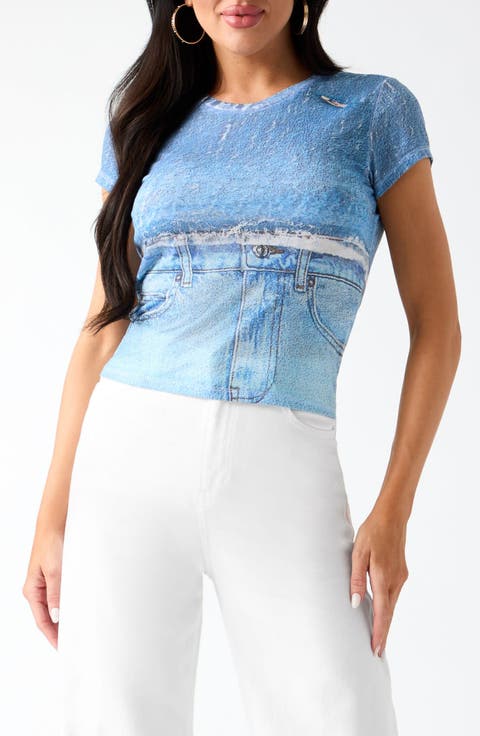 Denim Graphic T-Shirt