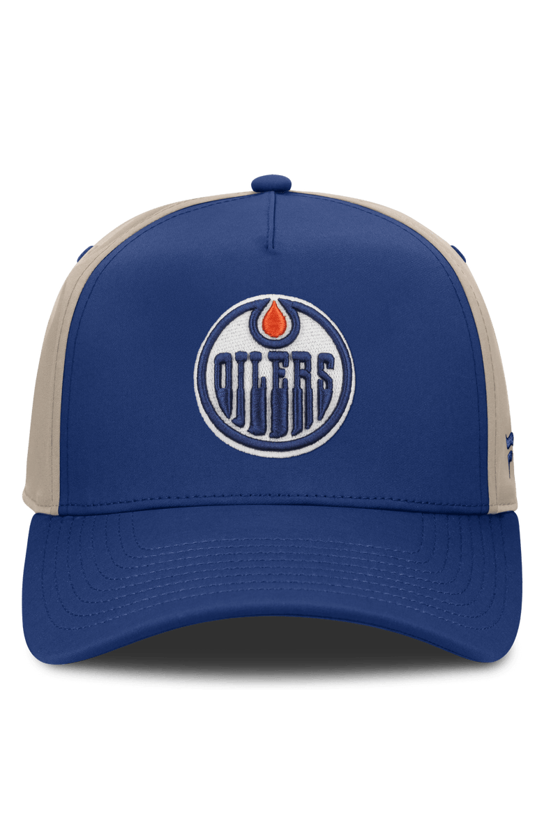FANATICS Men's Fanatics Royal/Tan Edmonton Oilers 2026 Stanley Cup Playoffs Locker Room Adjustable Hat, Alternate, color, Royal