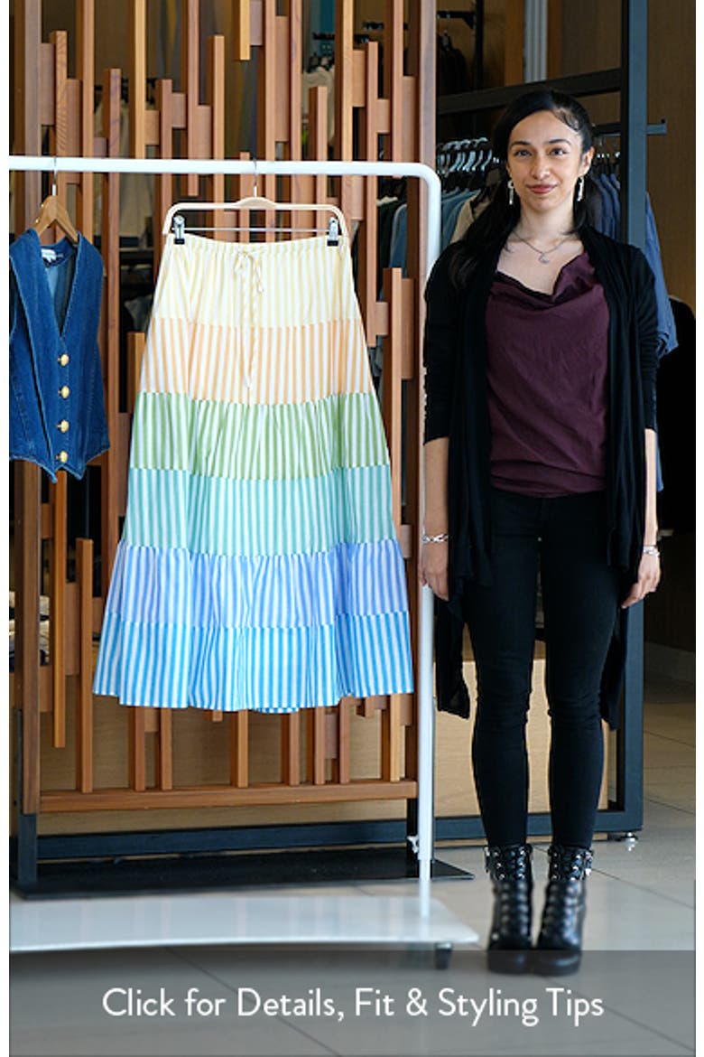 Colorblock Tiered Maxi Skirt video