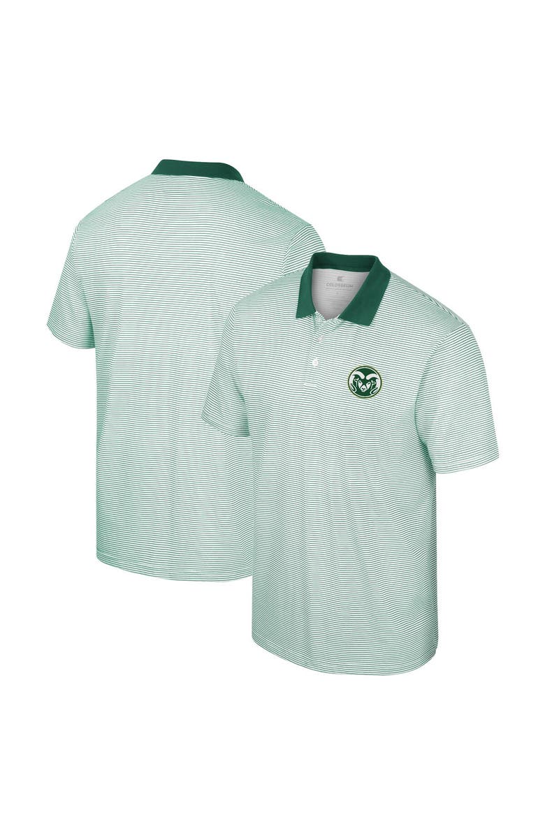 COLOSSEUM Men's Colosseum White Colorado State Rams Print Stripe Polo, Main, color, White