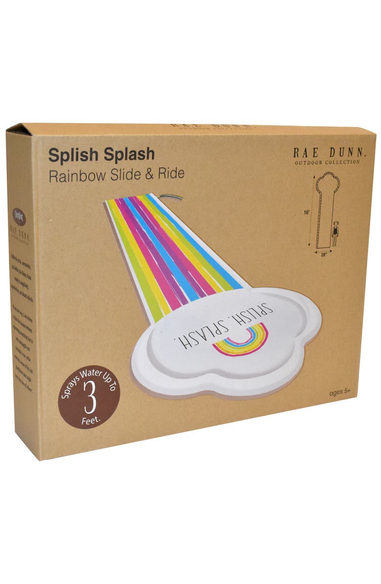Rae Dunn Splish Splash Rainbow Slide & Ride 16 Foot Water Slide Sprinkler, Main, color, Multicolored