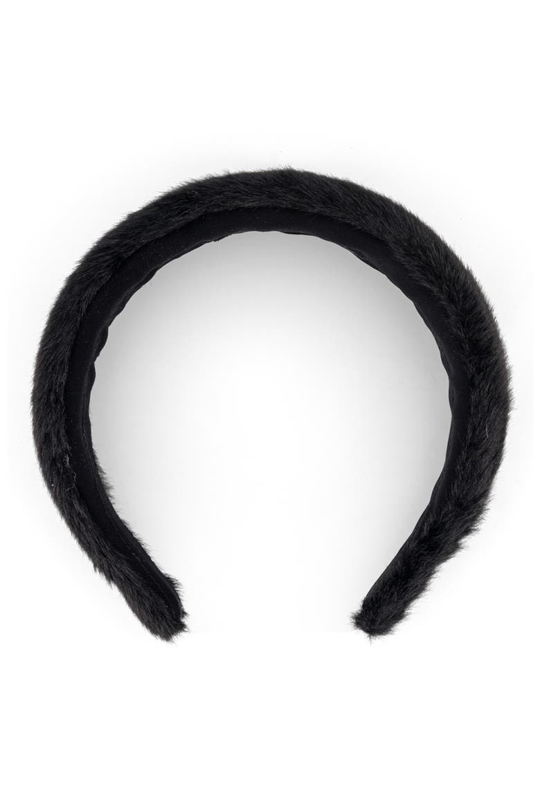 Faux Fur headband, Alternate, color, Black