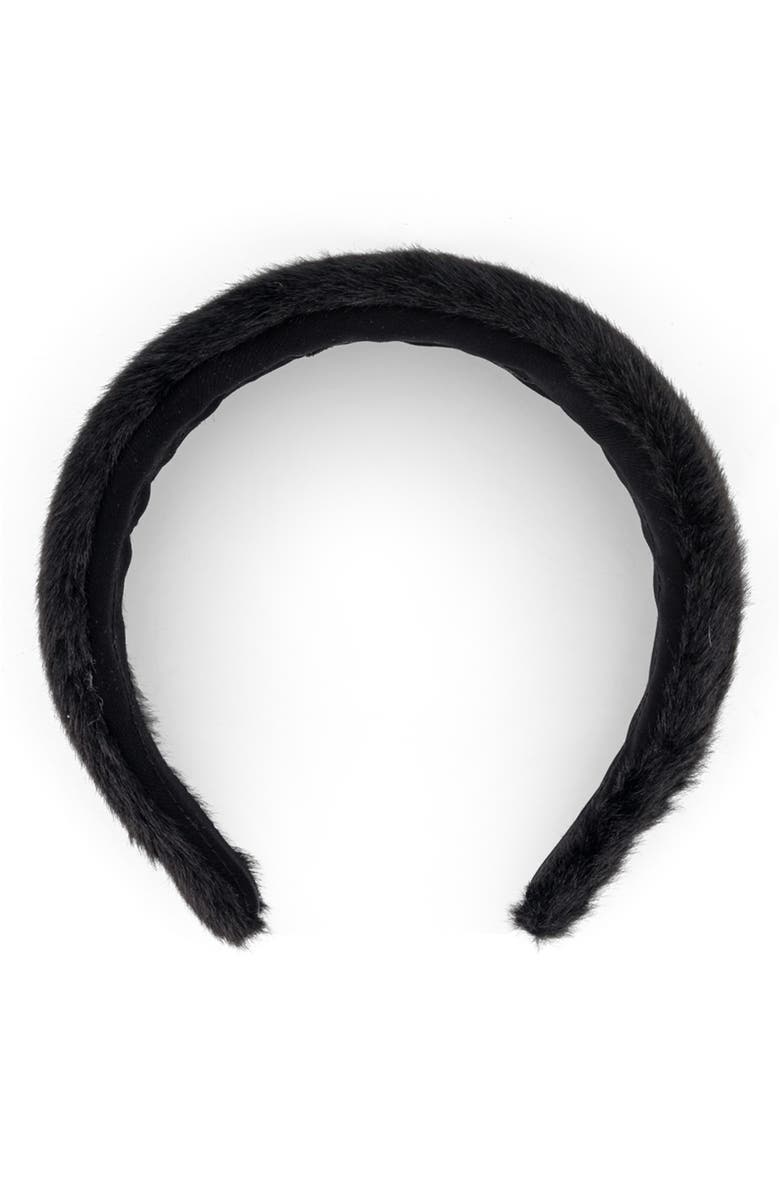 Alexandre de Paris Faux Fur headband, Alternate, color, Black