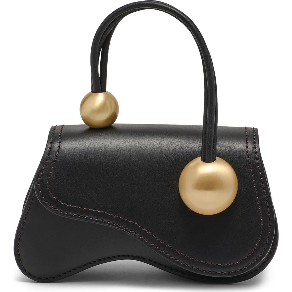 Cult Gaia Kazia Leather Nano Crossbody Bag In Black