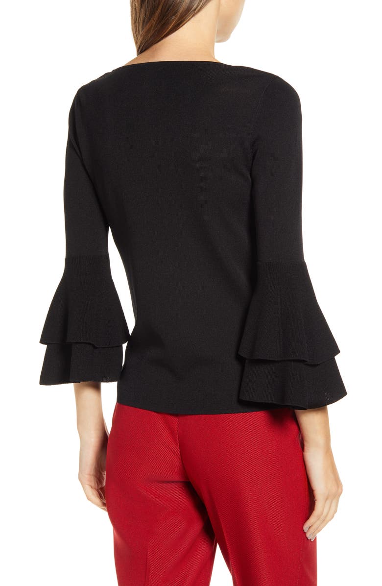 Anne Klein Double Flare Sleeve Sweater, Alternate, color,