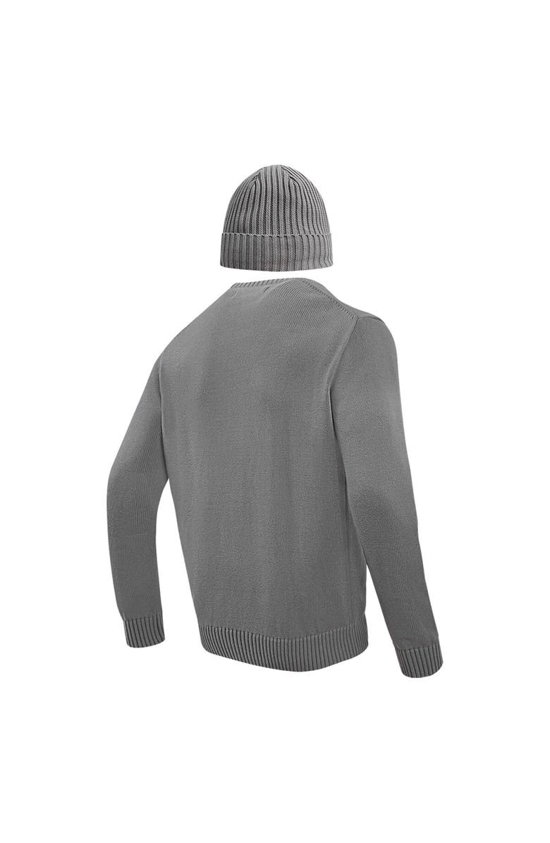 PRO STANDARD Men's Pro Standard Gray Miami Dolphins Crewneck Pullover Sweater & Cuffed Knit Hat Box Gift Set, Alternate, color, Gray