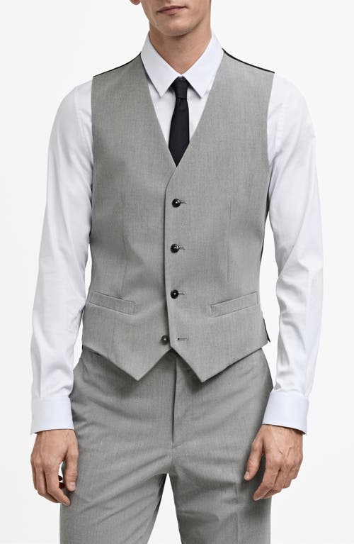 Mango Paris Superslim Fit Stretch Suit Vest In Gray