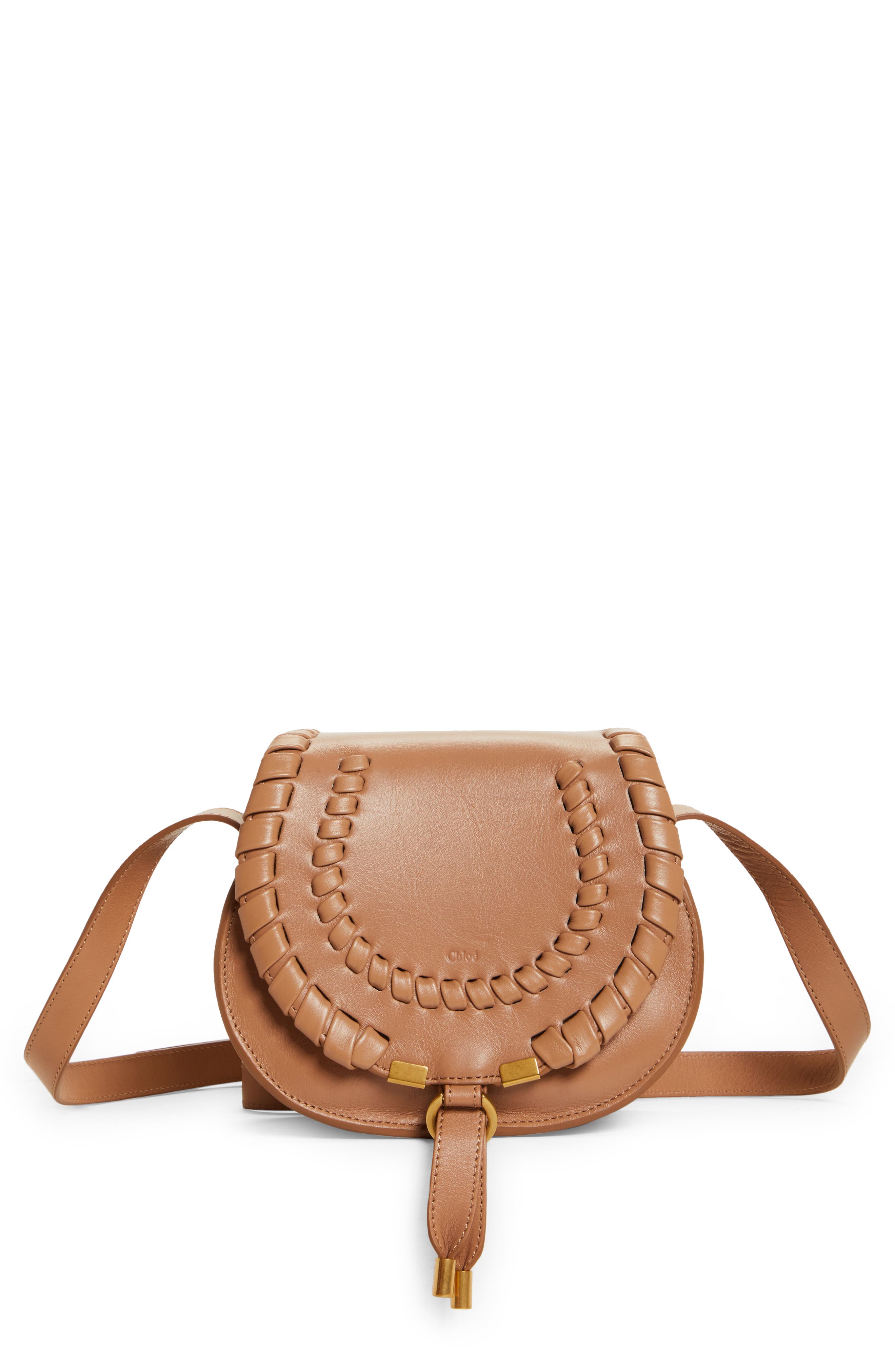 Chloé Marcie Whipstitch Leather Crossbody Bag, Main, color, 