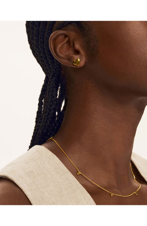 Monica Vinader Gold Heart Stud Earrings In 18k Gold Vermeil
