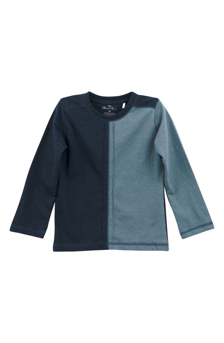 Oliver & Rain Kids' Colorblock Organic Cotton T-Shirt, Main, color, 