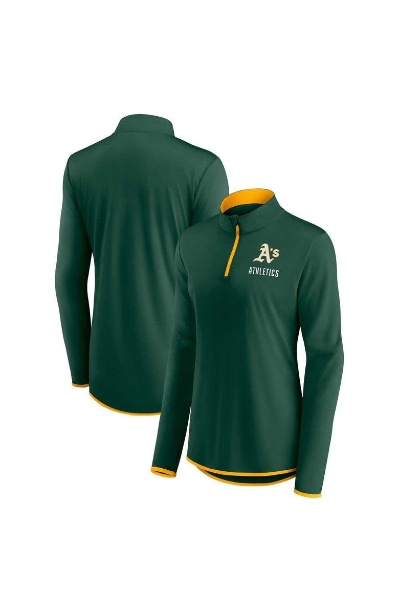 FANATICS Women's Fanatics Branded Green Oakland Athletics Worth The Drive Quarter-Zip Jacket, Main, color, Hunter Green