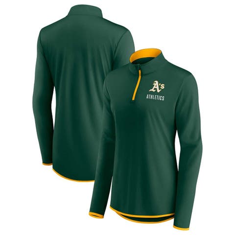 Women's Fanatics Branded Green Oakland Athletics Worth The Drive Quarter-Zip Jacket