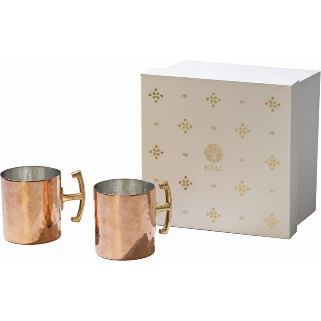 P-tal Copper Moscow Mule Mugs In Brown