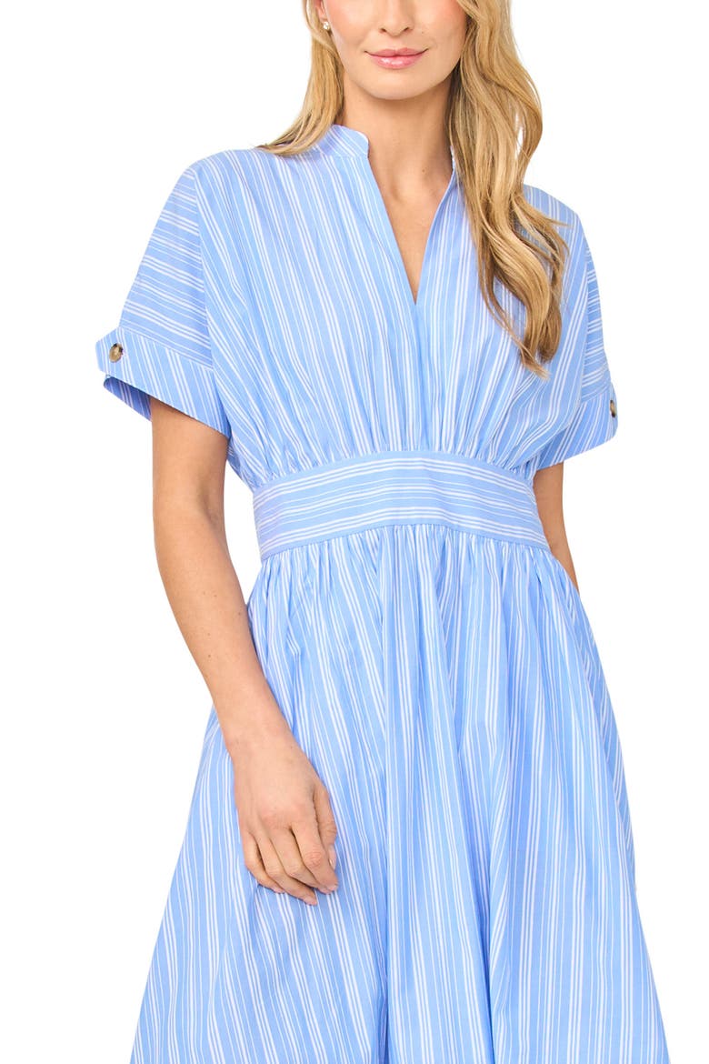 Stripe Cotton Midi Dress, Alternate, color, GRANADA SKY
