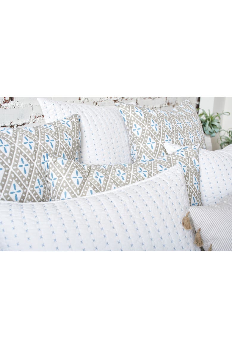 26" x 26" Liam Sky Handcrafted Cotton Euro Sham - Machine Washable, Alternate, color, Blue