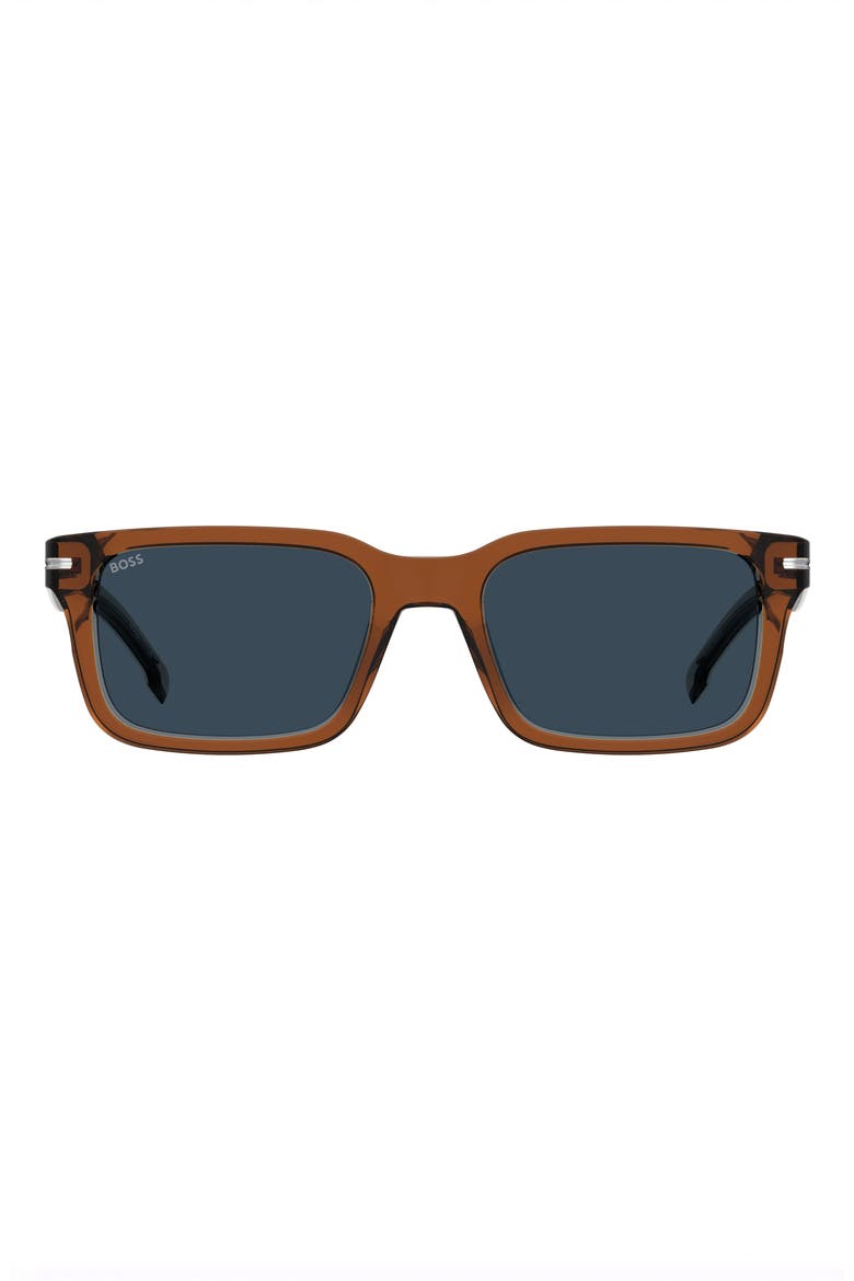 1628/S 54mm Rectangular Sunglasses, Main, color, BROWN