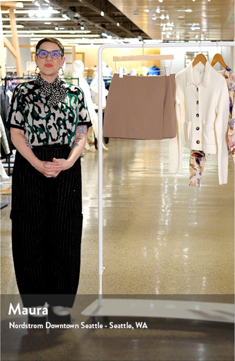 Faux Wrap Stretch Poplin Skirt, sales video thumbnail